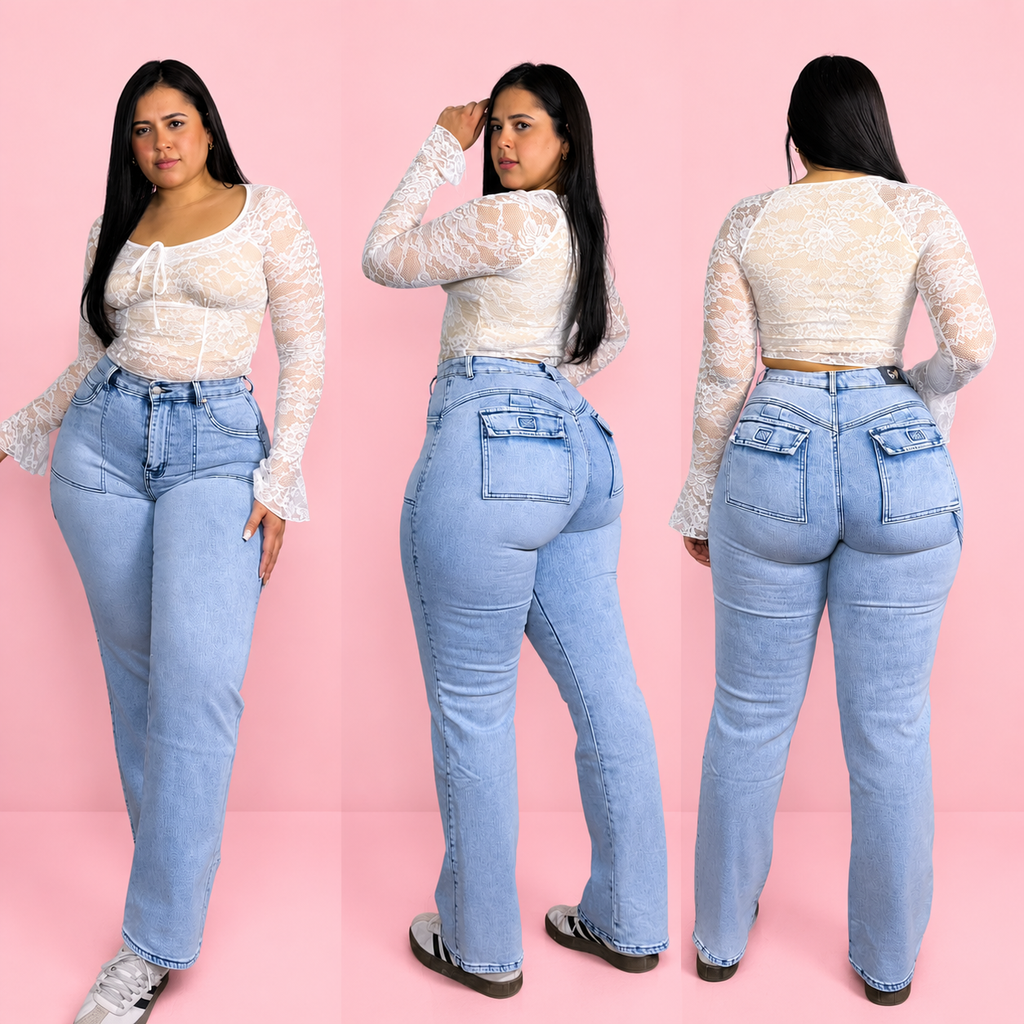 Jeans Recto Celeste DISEÑO MODA
