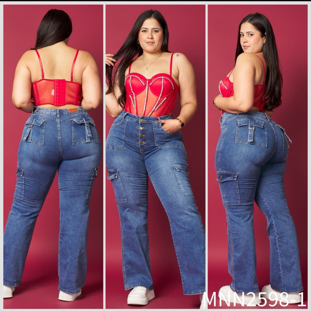 Jeans Cargo 5Botones💛MENINA