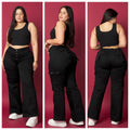 Jeans Wide Leg Negro.    Control de Abdomen