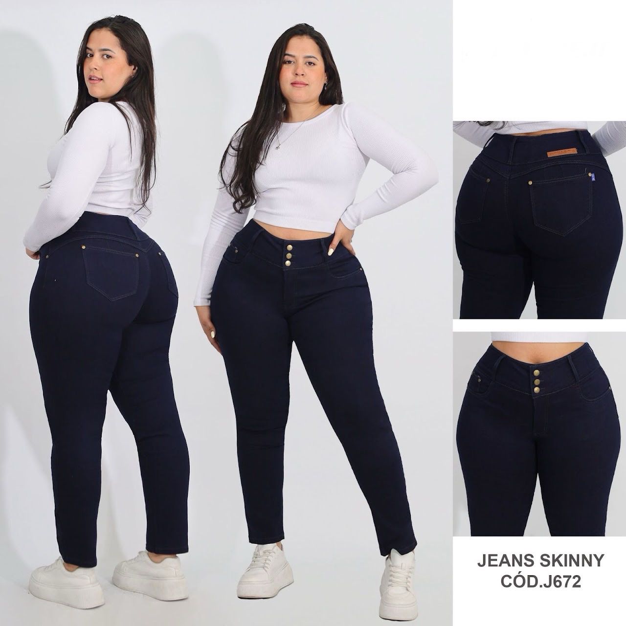 Jeans Pitillo Azul Oscuro