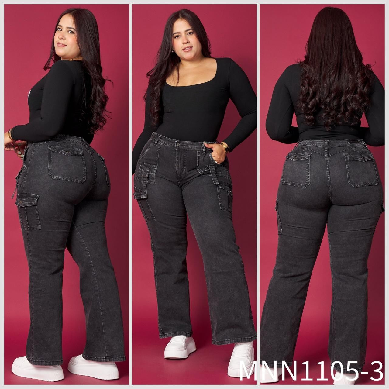 Jeans Cargo Gris Oscuro MENINA