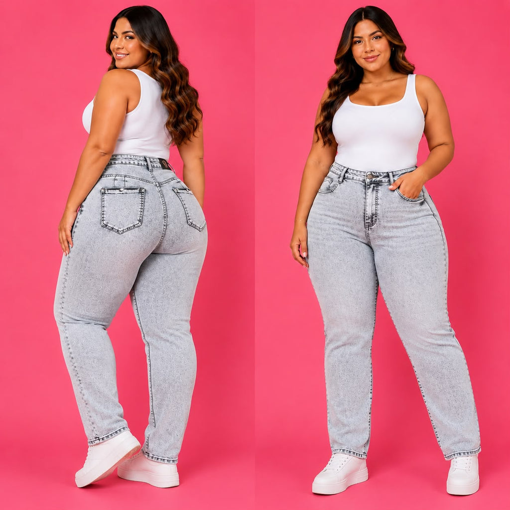 Jeans Recto Gris Claro DISEÑO MODA