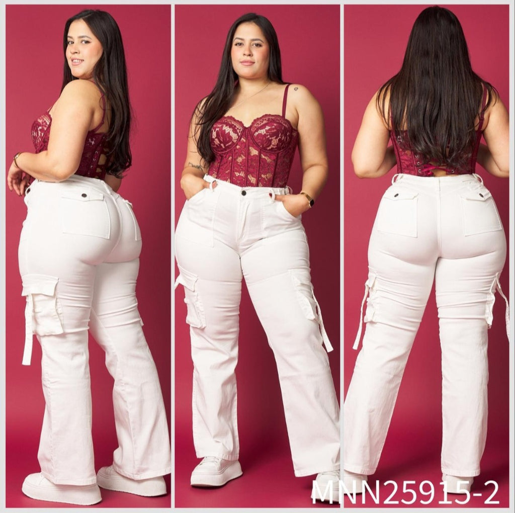 Jeans Cargo Blanco MENINA