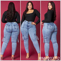Jeans Pitillo Cargo Celeste MENINA