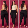 Jeans Pitillo Cargo Negro