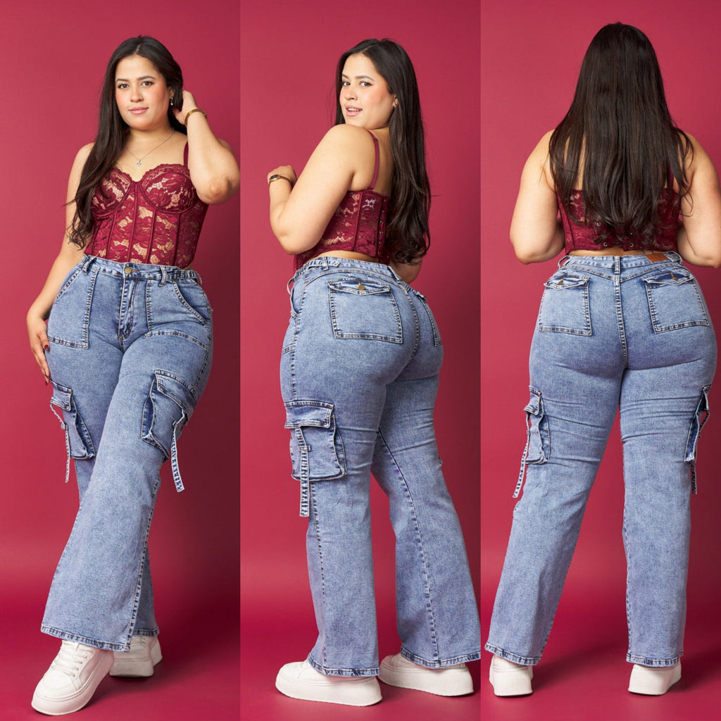 Jeans Cargo 2596-1💛 MENINA