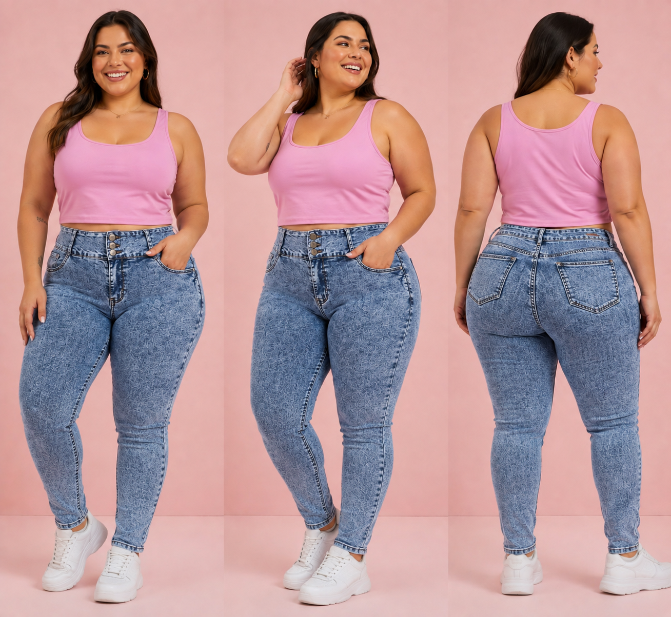Jeans Pitillo Celeste Gravillado💛J&J