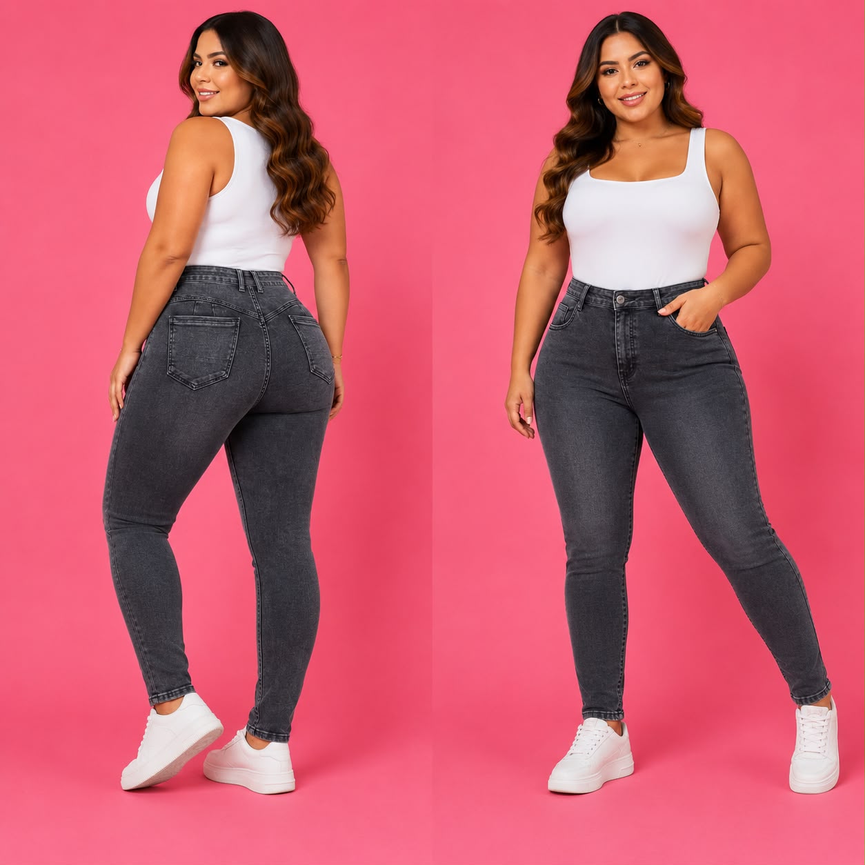 Jeans Pitillo Gris Oscuro DISEÑO MODA