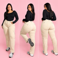 Jeans Recto Cargo Beige DISEÑO MODA