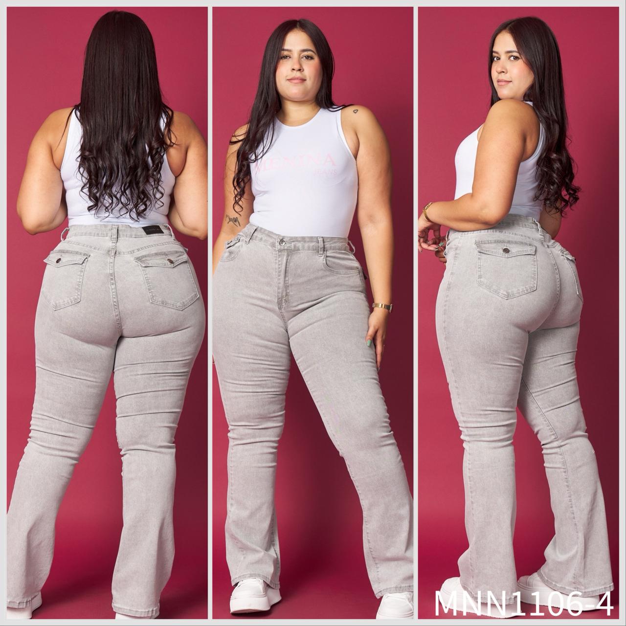 Jeans Flare Gris Claro MENINA