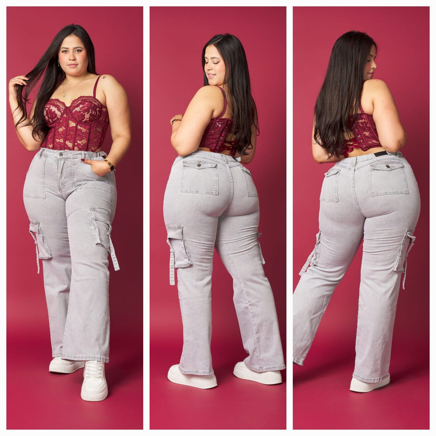 Jeans Cargo Gris