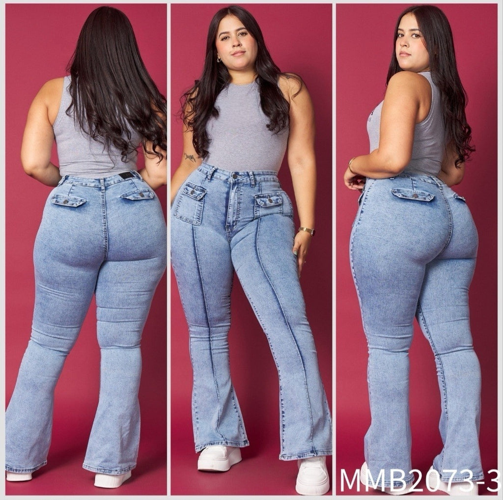 Jeans Flare Lineal Celeste MENINA